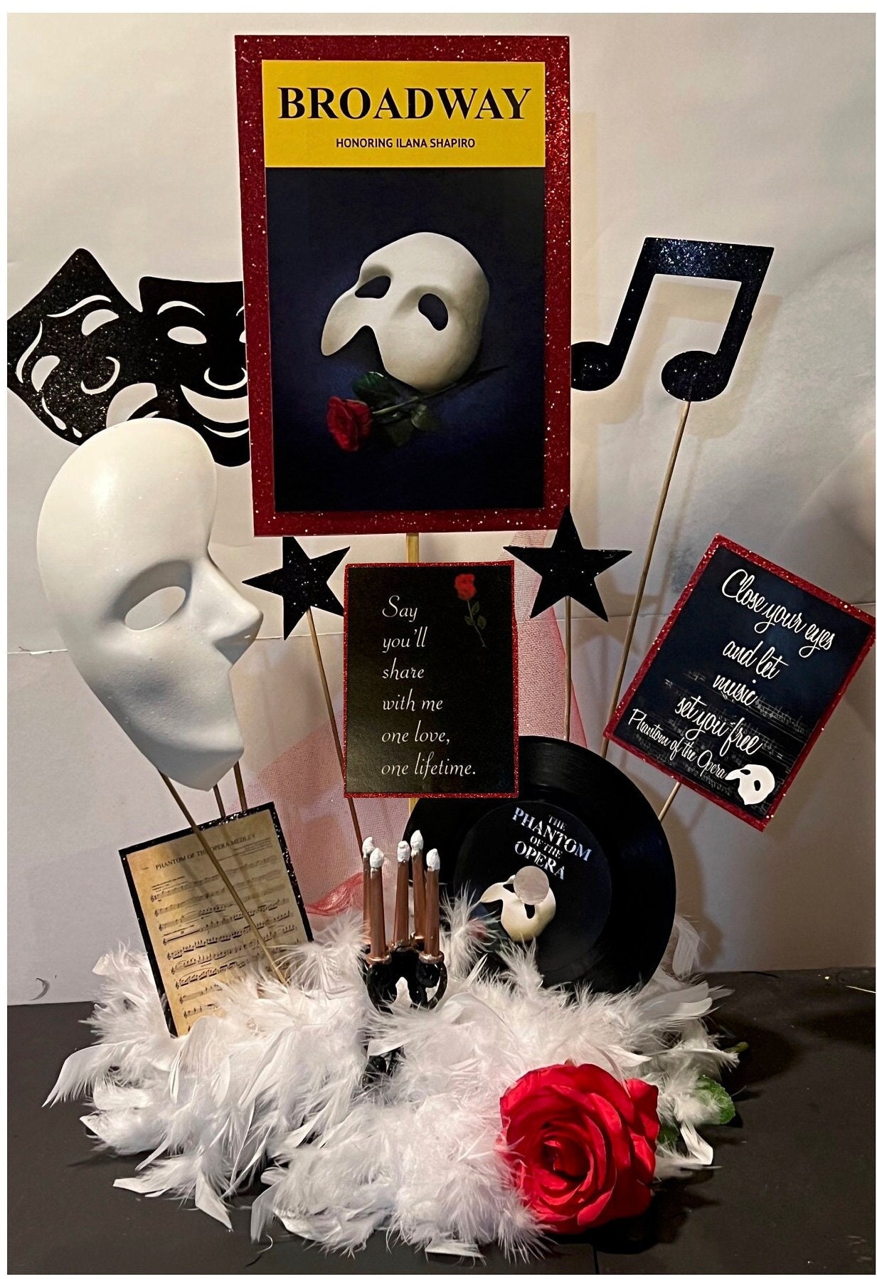 BROADWAY Musical Theatre Centerpiece Party Decoration ~ Playbill, Feather  Boa, Glitter, Record ~ 40+ Broadway Shows ~ Will Customize for You - Etsy, image size:1233x1797
