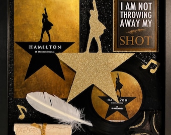 BROADWAY Collage Shadowbox Decor for Memorabilia, Record ~ Wall Hanging Art, Birthday, Graduation Gift, Party Decor