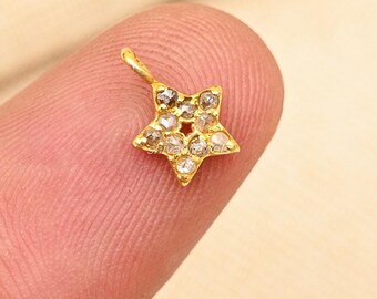 Handmade Sterling Silver Diamond Star Pendant, Celestial Necklace