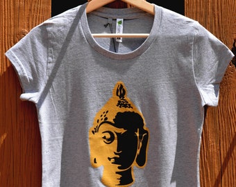 Women's Graphic Tee | Buddha Yoga Organic Cotton T-shirt | Eco friendly Gift I Sustainable Clothings