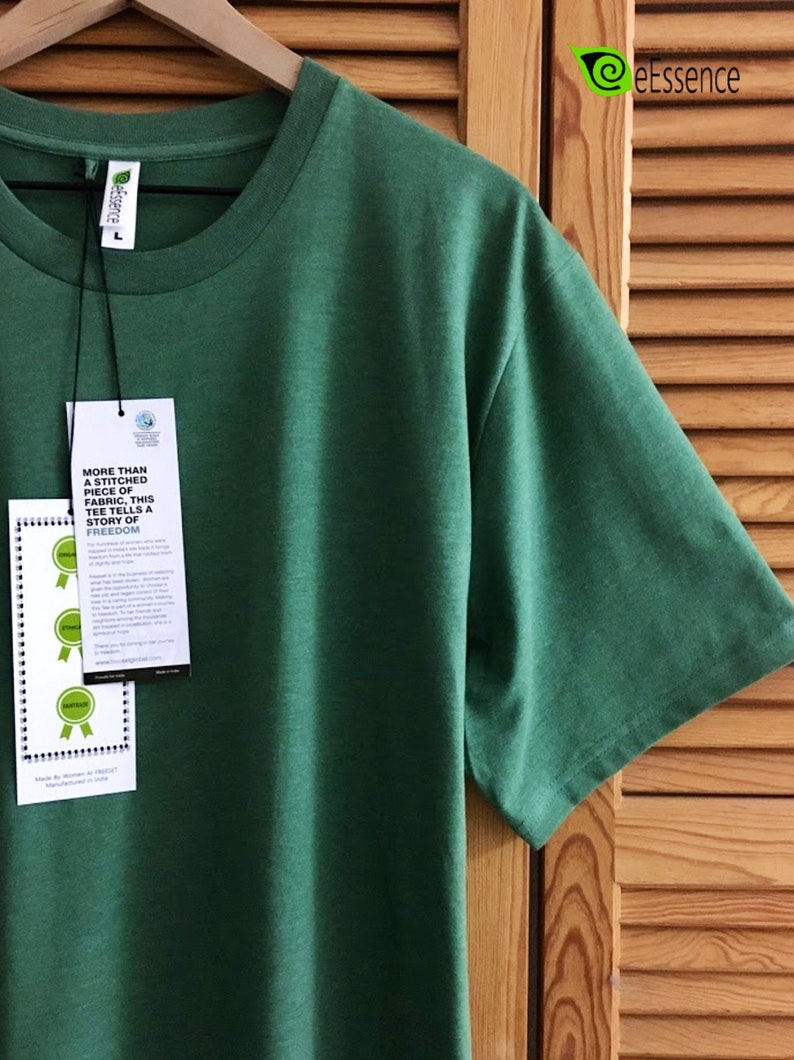Herrbomulls-T-shirt | GOTS-certifierad ekologisk bomullsskjorta | Hållbar t-shirt | Vegansk skjorta bild 2