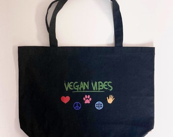 Canvas Tote Bag, Organic Cotton Tote, Vegan Gifts, Large Shoulder Bag