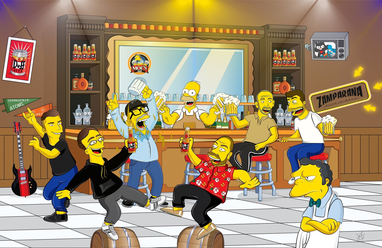 Simpsons Portrait Paare Familie Geburtstag Hochzeit Etsy