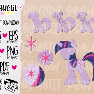Cute twilight Pony svg/Ai/pdf/eps/png/vynil cut/Digital cut file /INSTANT DOWNLOAD