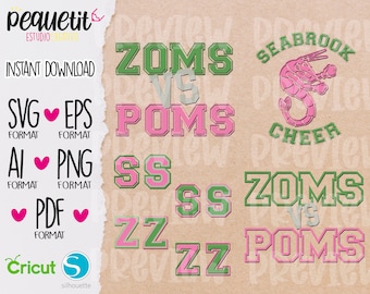 ZomsVsPoms SVG, Ai, Eps, Pdf, Png, Dxf / Archivo de corte digital / Silhouette Cameo, Cricut / DESCARGA INSTANTÁNEA