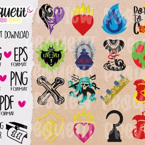 Evil Descendants digital svg cut file/Ai/pdf/eps/png/INSTANT DOWNLOAD Descendants/