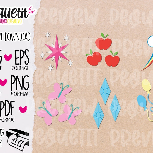 Cutie Pony Marks svg/Ai/pdf/eps/png/vynil cut/Digital cut file /INSTANT DOWNLOAD