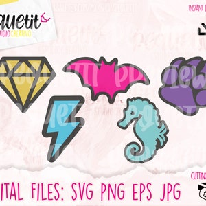 Monster Dolls Icons digitale Svg Cut Datei/Eps/Jpg/Png/INSTANT DOWNLOAD/