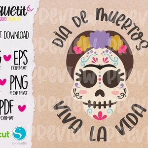 Dia de muertos Frida Kahlo Catrina Sugar Skull SVG, Eps, Ai, Png, Pdf / Digitaal bestand / Instant Download / Digitaal Snijbestand