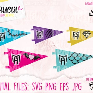 Monster Dolls Banner digitale Svg Cut Datei/Eps/Jpg/Png/INSTANT DOWNLOAD/