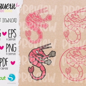 Seabrook  Zombies Shrimp SVG, Ai, Eps, Pdf, Png, Dxf / Digital file / Silhuoette Cameo, Cricut / INSTANT DOWNLOAD