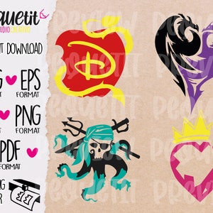 4 Evil Sons digital Evie Mal Uma cut file/svg/Ai/pdf/eps/png/INSTANT DOWNLOAD