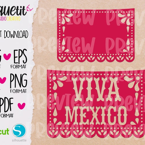 Mexico Papel Picado Viva Mexico SVG Eps Ai Png Pdf - Etsy Canada