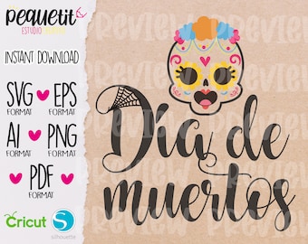 Dia de muertos Catrina SVG, Eps, Ai, Png, Pdf / Digital file /Instant Download / Digital Cutting file