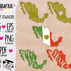 5 Mexico SVG, Eps, Ai, Png, Pdf, Digital file, Textile Vynil, Mexico Independence Day
