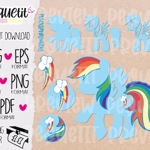 Cute Pony Rainbow svg/Ai/pdf/eps/png/vynil cut/Digital cut file /INSTANT DOWNLOAD