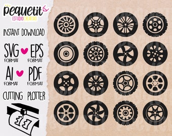 Wheels SVG, Ai, Eps, Pdf, Png / Digital Cut file / Vinyl Cutting plotter / INSTANT DOWNLOAD