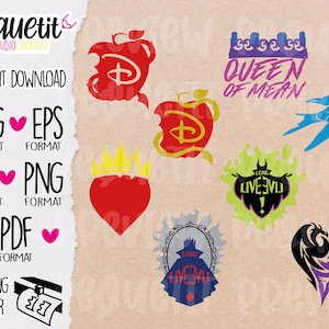 Evil Sons Mal Evie Audry Digital cut file SVG, Ai, Pdf, Eps, Png/ cutting plotter/ INSTANT DOWNLOAD