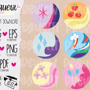 Pony Cutie Marks svg/Ai/pdf/eps/png/vynil cut/Digital cut file /INSTANT DOWNLOAD