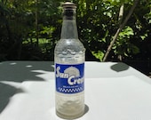 Vintage Sun Crest Soda Bottle with Metal Cork Style Top