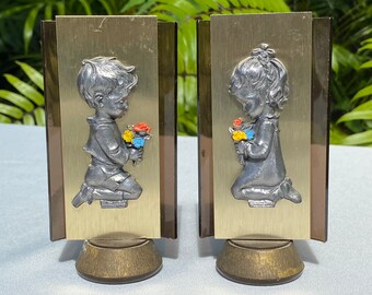 Figure monk series Peltro in tin with green felt on the ground