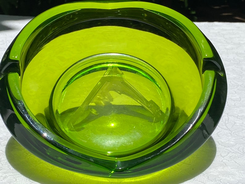 Viking Glass Large Green Oval Ashtray 6822 Etsy
