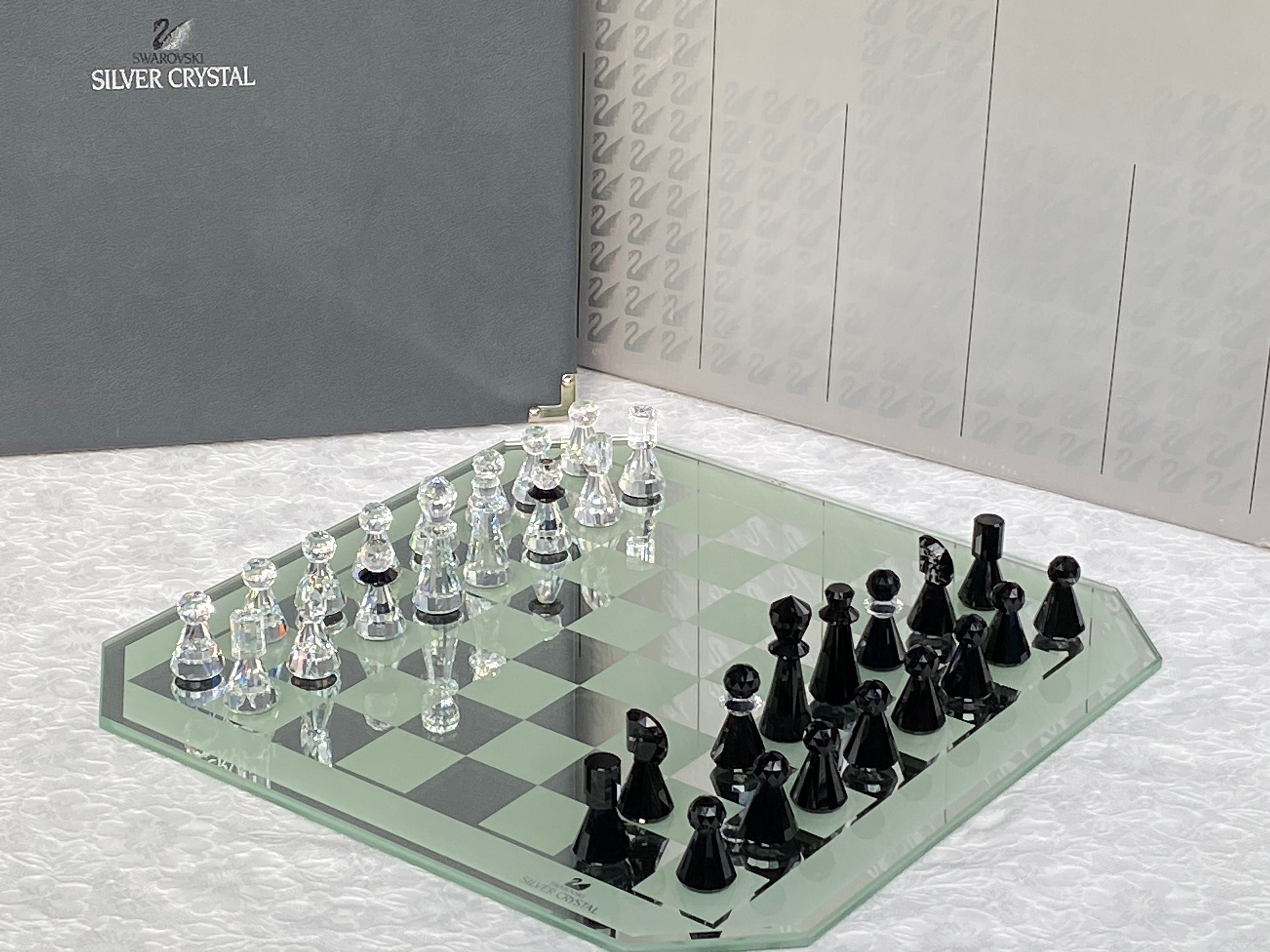 Swarovski Crystal Chess Set Games of Kings in Original Box - Etsy