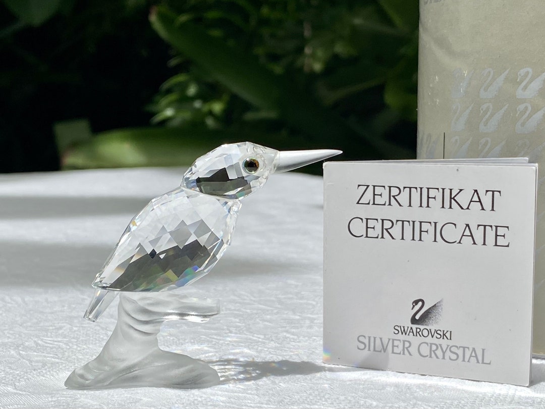 Vintage Swarovski Crystal Kingfisher Miniature Bird Figurine Circa