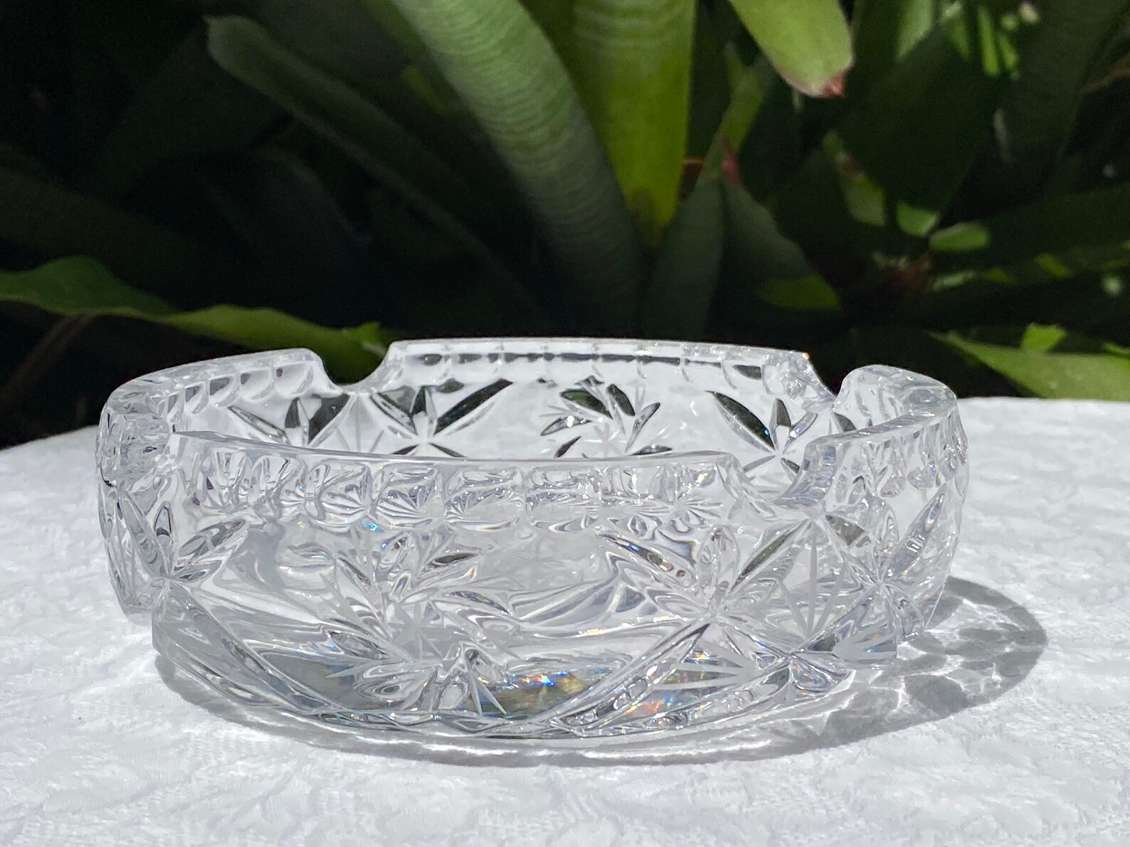 Lead Crystal Mid Century Cigar Ashtray Vintage Crystal Etsy