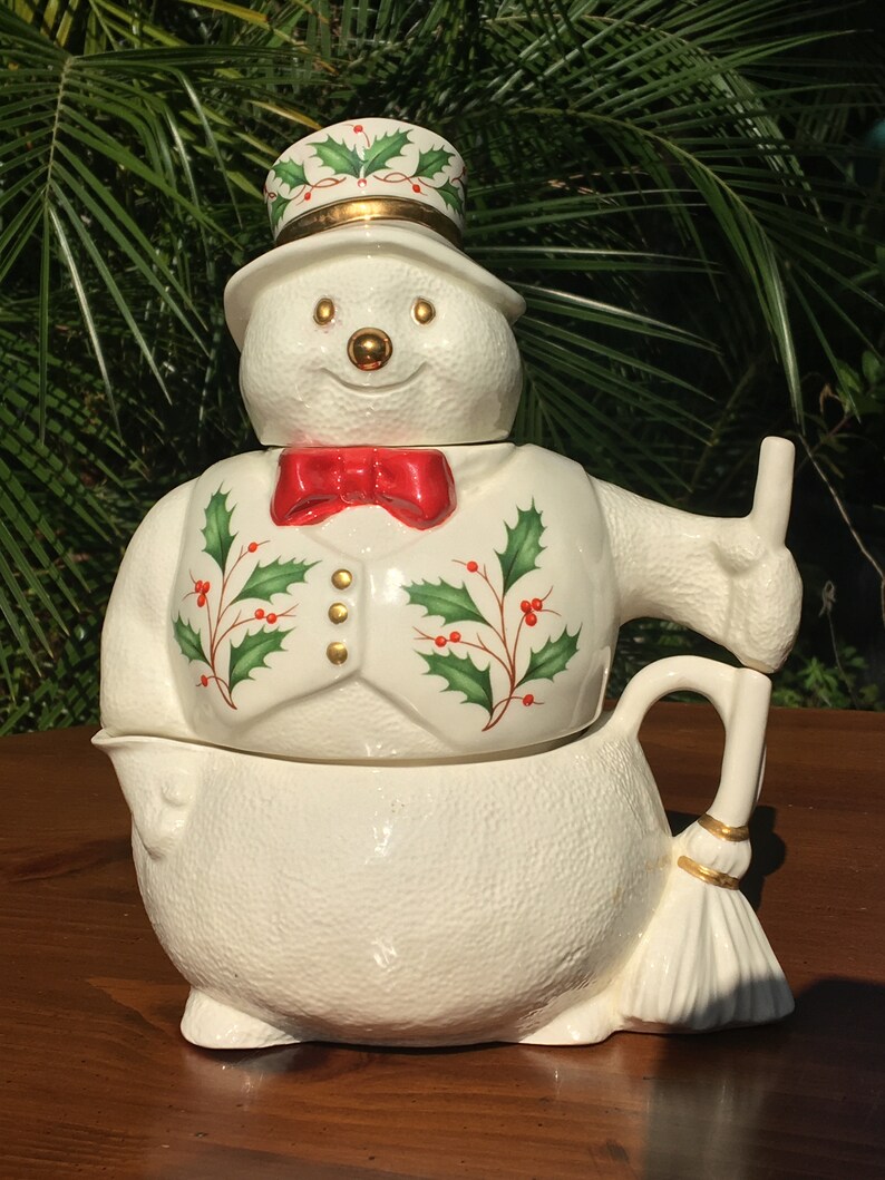 Lenox Holiday Figural Stacking Snowman Creamer and Sugar Set Etsy