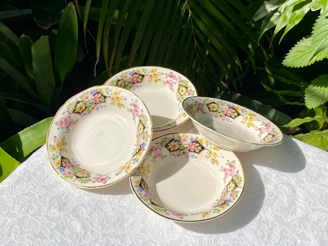 Vintage Crooksville China Set of Four Berry Bowls - Etsy Vintage Crooksville China Set of Four Berry Bowls - Etsy