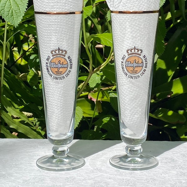 Vintage Warsteiner Beer Pair of Pilsner Pub Glasses 0.2 L