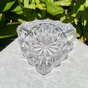 Vintage Lead Crystal Triangle Cigar Ashtray