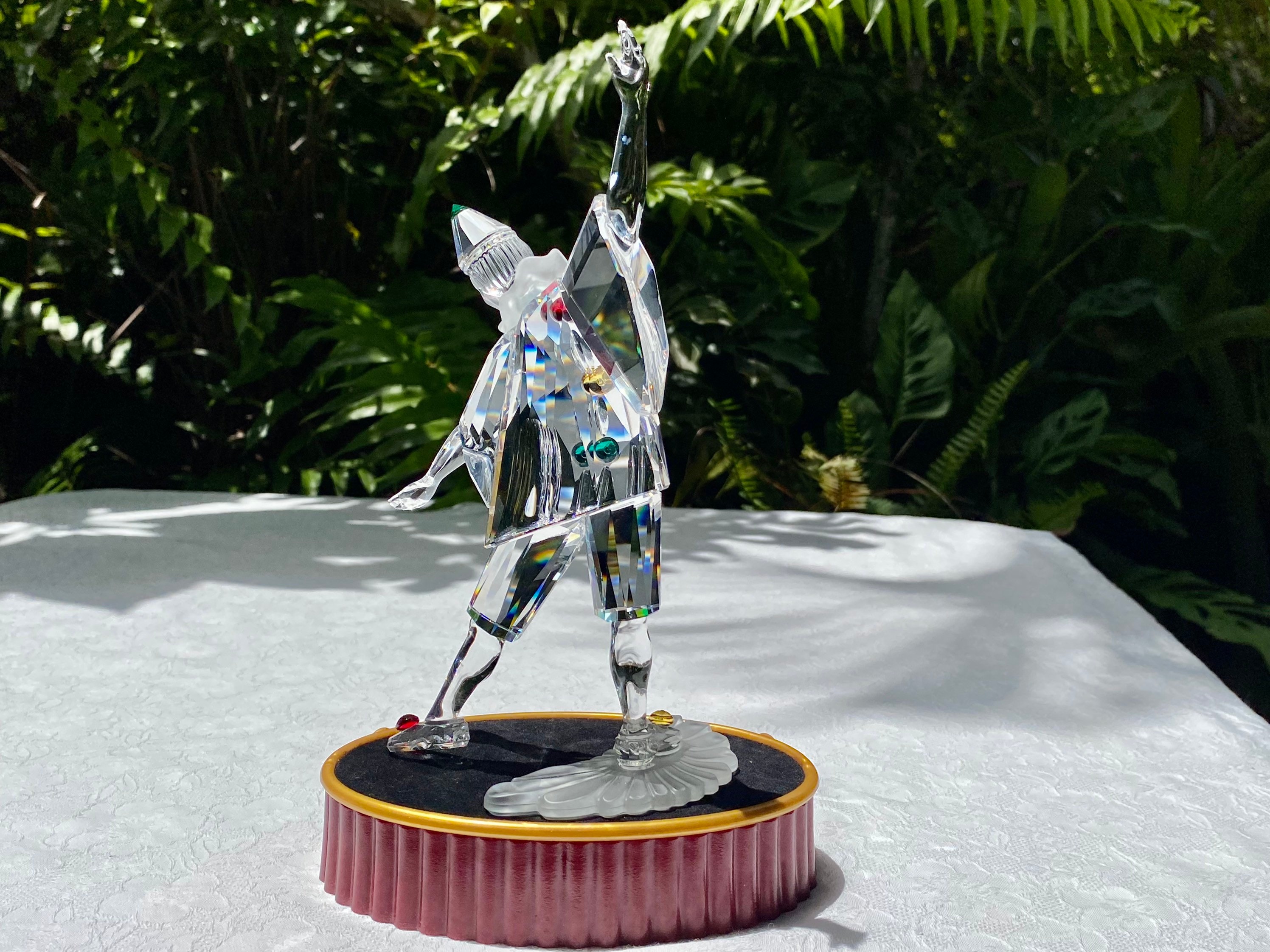 Vintage Swarovski Crystal Pierrot With Stand and Plaque