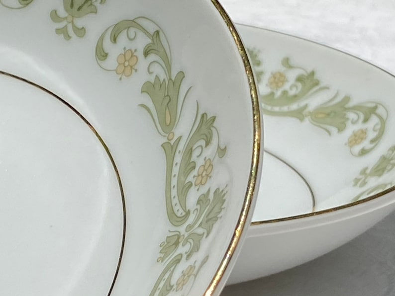 Vintage Style House Fine China Contessa Green Pair of Berry Bowls Circa ...