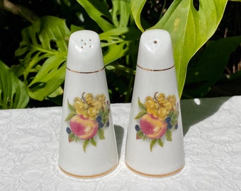 Vintage Fruit Motif Salt and Pepper Shaker Set