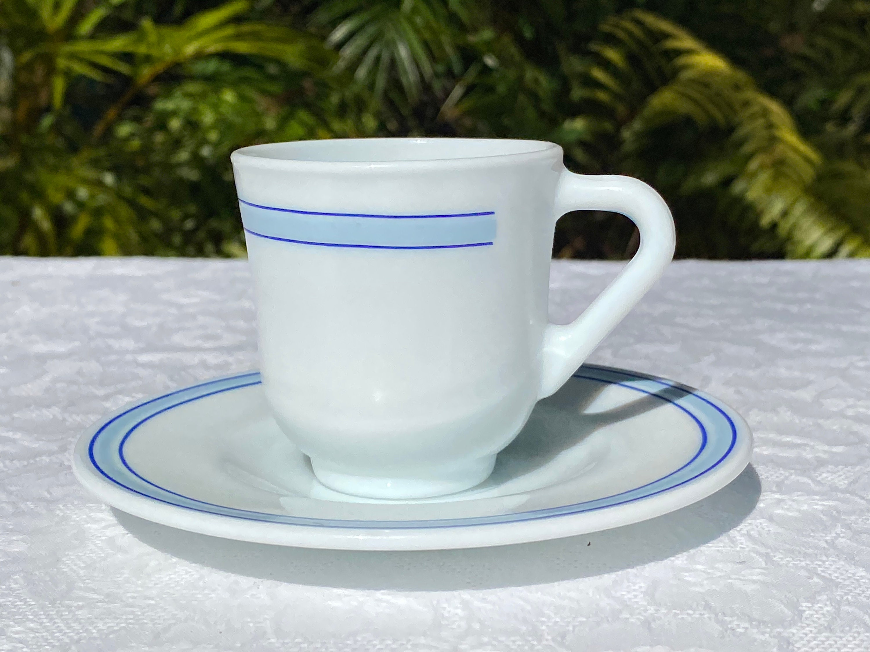 Harmonia Milk Glass Demitasse / Espresso Cup and Saucer Set Etsy