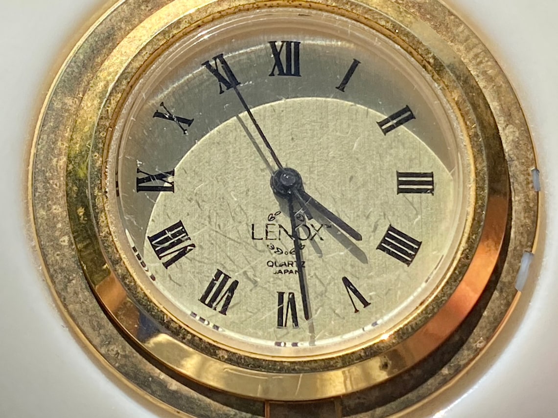 Lenox Pair of Small Desk Clocks / Miniature Clocks Etsy