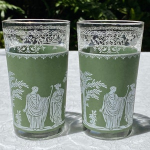 13 oz. Vintage Textured Sage Green Glass (Set of 6)
