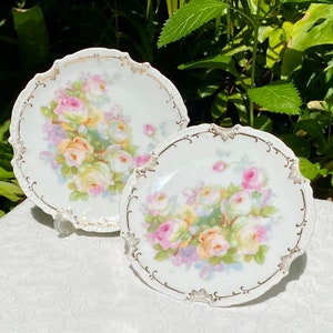 Antique Zeh Scherzer ZS & Co Bavaria Pair of Bread Plates Circa 1900s