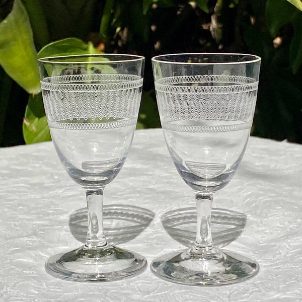 Antique Lead Crystal Glasses Etsy