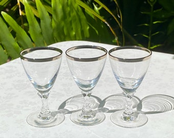 Vintage Fostoria Wedding Ring Trio of Shot Glasses 1 Ounce