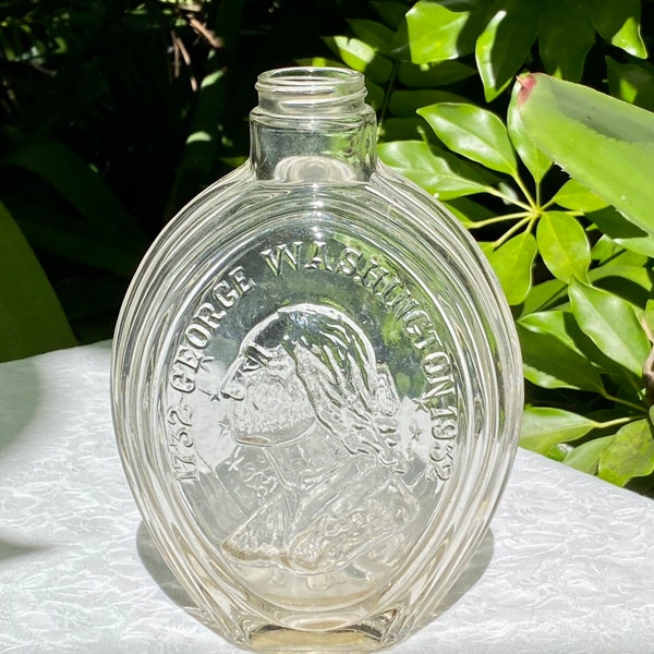 Owens Illinois George Washington Commemorative Vintage Glass Bottle