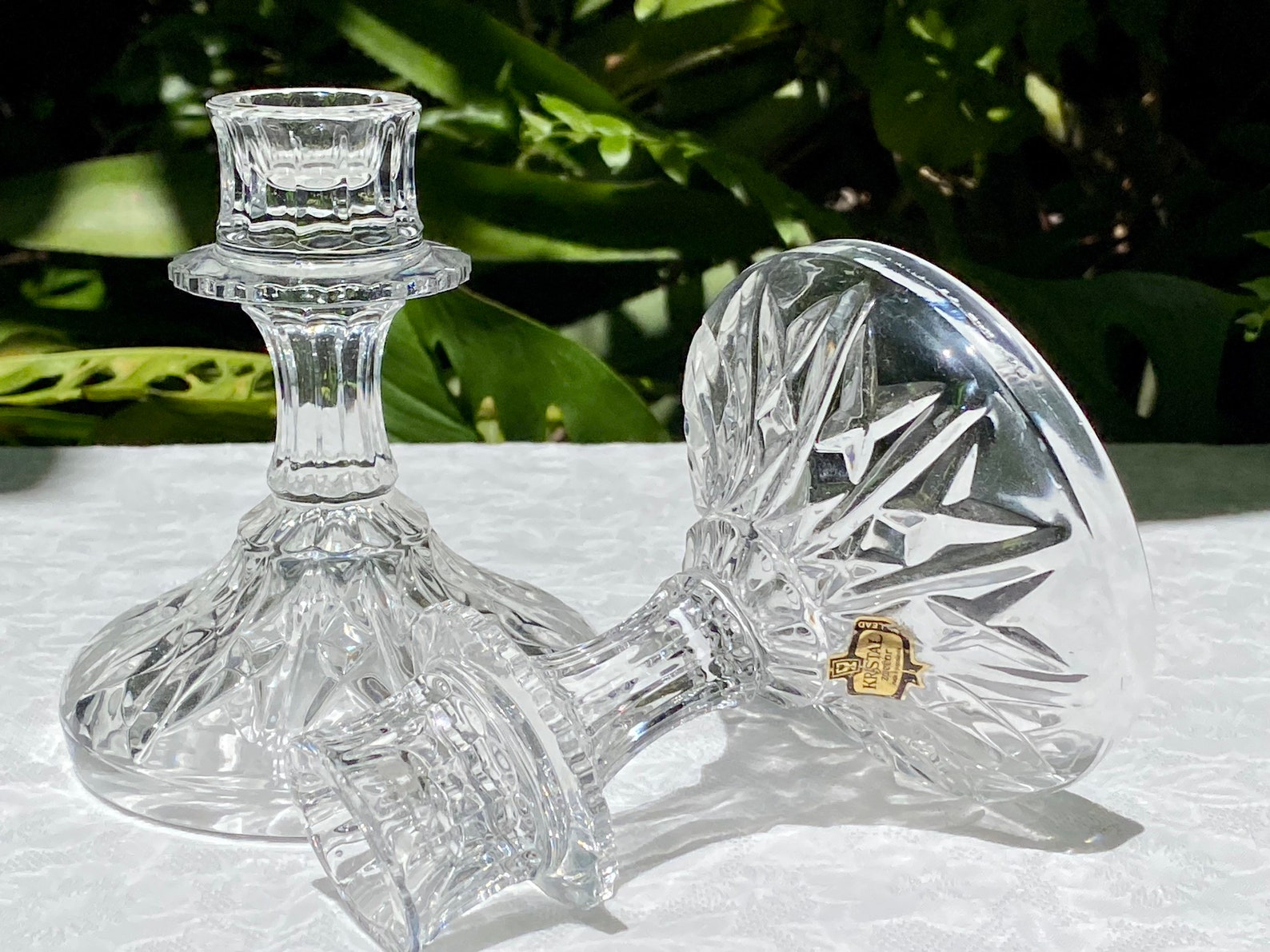 Kristal Zajecar 24 Lead Crystal Pair of Candlesticks Etsy