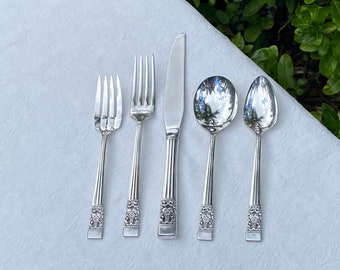 Vintage Coronation 1936 Silverplate Flatware 24 Piece Service for Four Oneida Community Etsy