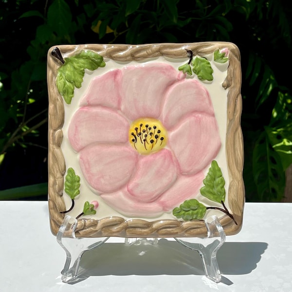 Vintage Franciscan Desert Rose Sculpted Trivet