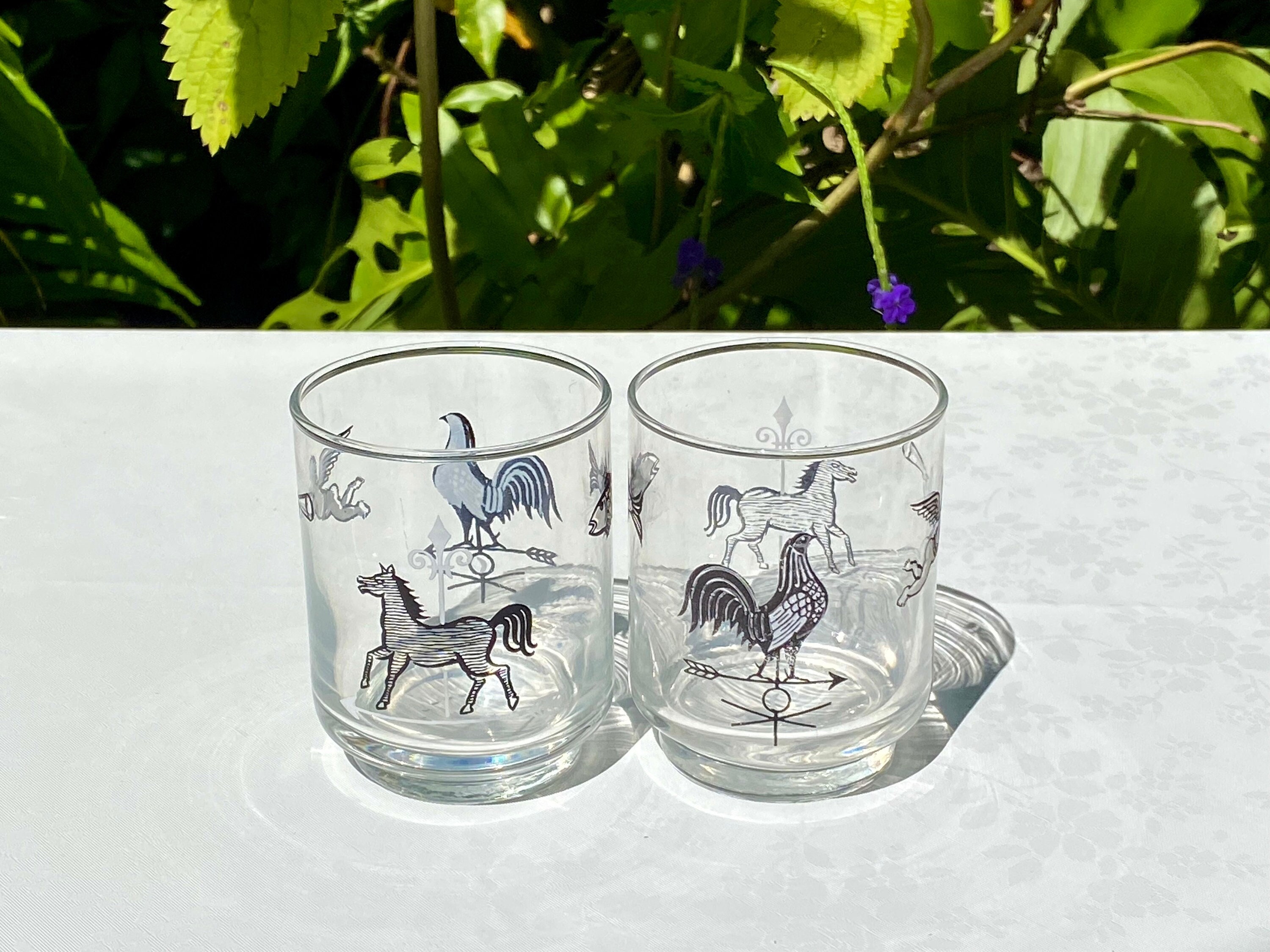 1950s Rooster Drinking Glasses - Etsy