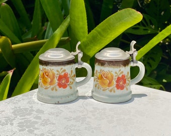 Vintage Stoneware Pair of Shot Glasses One Ounce Circa 1970s