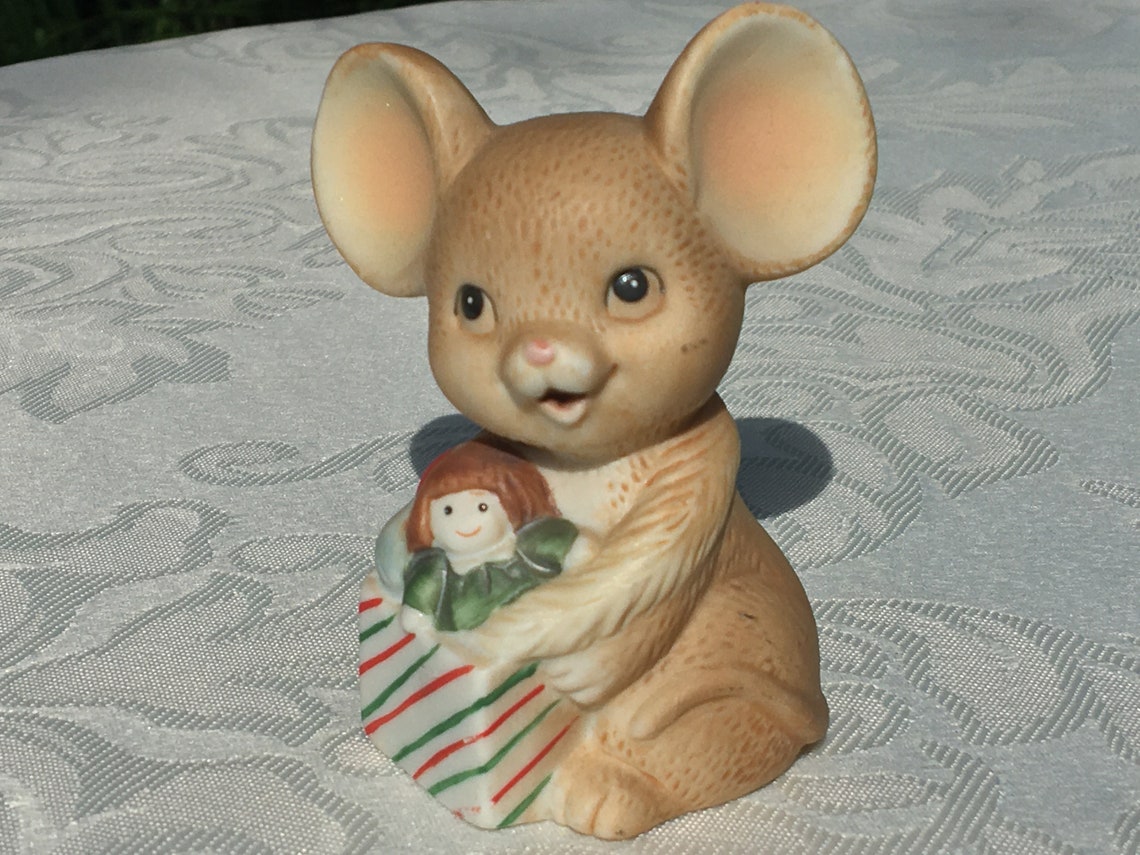 Trio of Vintage Christmas Mice Figurines Etsy