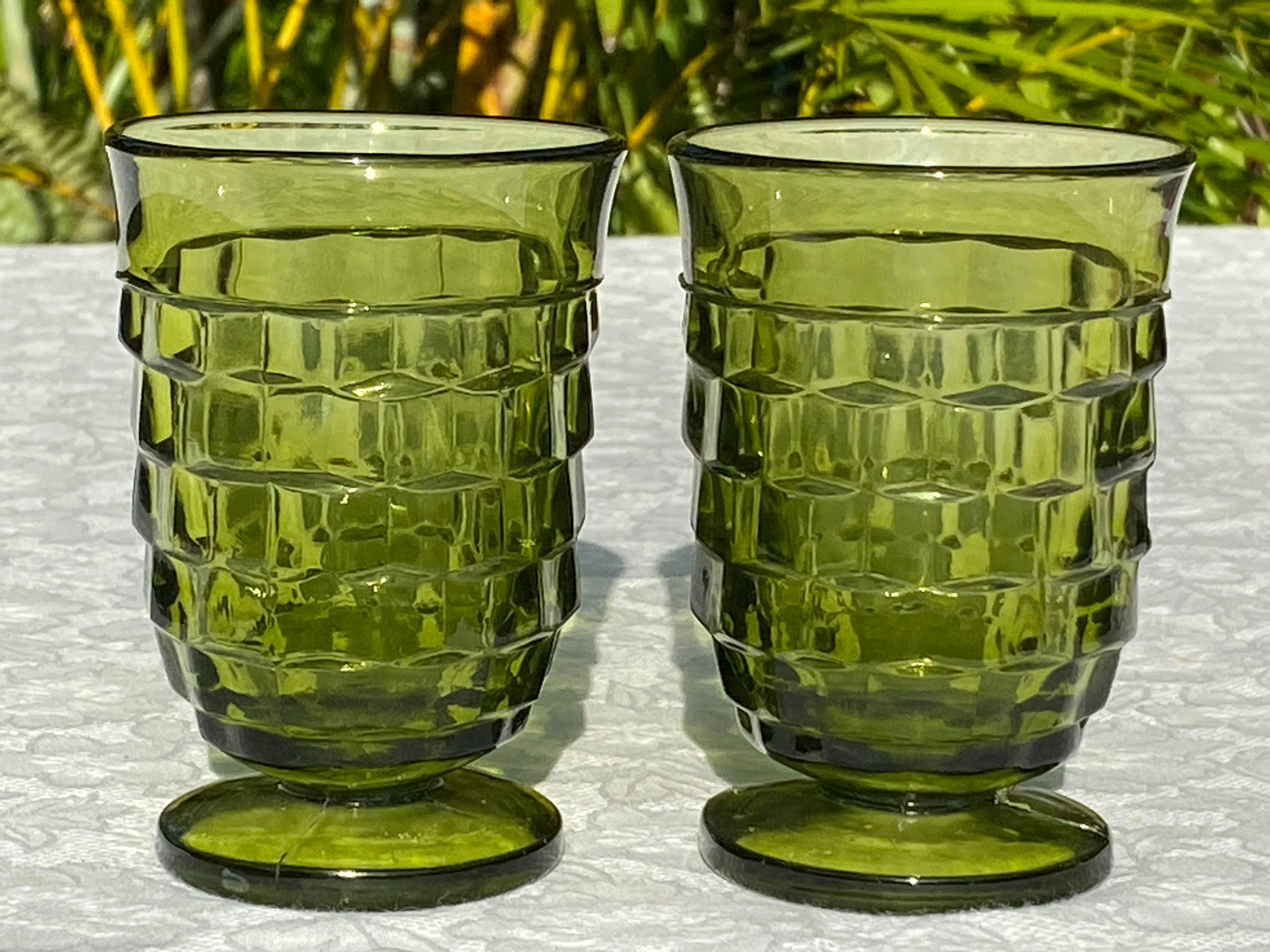 Colony Whitehall Avocado Green Pair of Juice Glasses 4 ounce Etsy